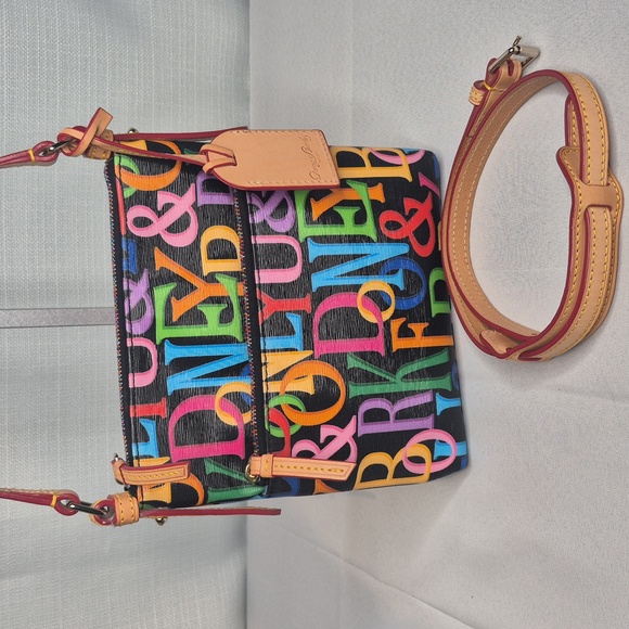 Dooney & Bourke Black Multi Colored-Print Crossbody Bag NWOT - Picture 4 of 17